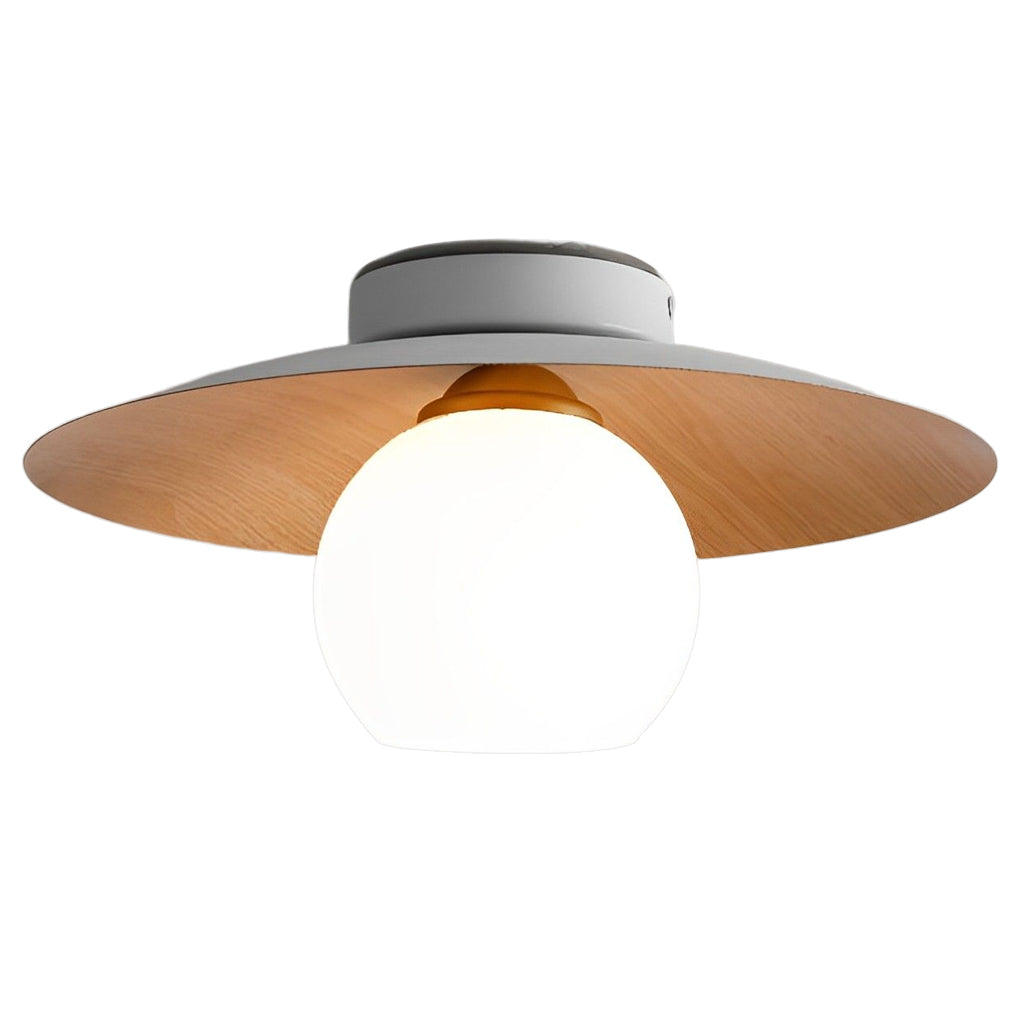 Modern Nordic Bowl Shaped LED Ceiling Light Minimalist Flush Mount Lighting for Aisle and Bedroom
