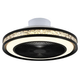 Modern Flush Mount Bladeless Ceiling Fan with Dimmable LED Light and Remote Control