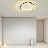 Modern Minimalist Round LED Ceiling Light Fixture for Bedroom and Living Room in Black and White