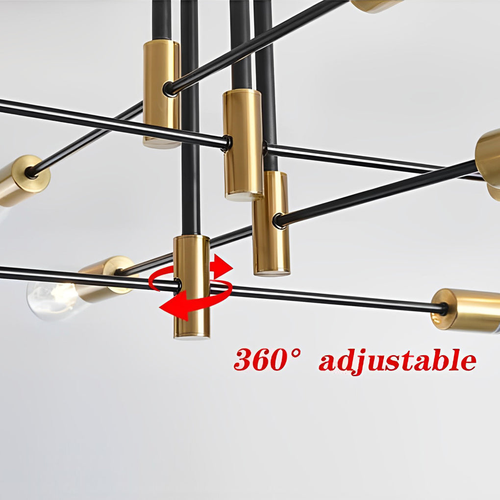 Modern 6 Light Sputnik Flush Mount Ceiling Light Nordic Glass Shade Chandelier for Living Room
