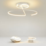 Modern 16 Inch Wire Inspired Round LED Semi Flush Mount Ceiling Light in Black or White