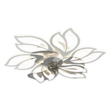 Modern Flower Flush Mount LED Ceiling Fan Smart Dimmable Low Profile Lighting for Bedroom
