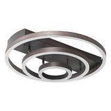 Modern Coffee Circular Tiered LED Flush Mount Ceiling Light for Living Room and Bedroom