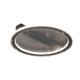 Modern Round Black Glass LED Flush Mount Ceiling Light with 3 Color Dimming