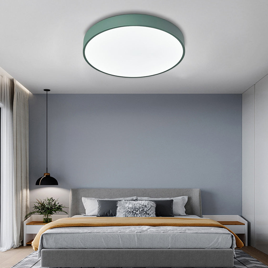 Modern Ultra Thin Round LED Flush Mount Ceiling Light for Contemporary Bedroom and Living Room