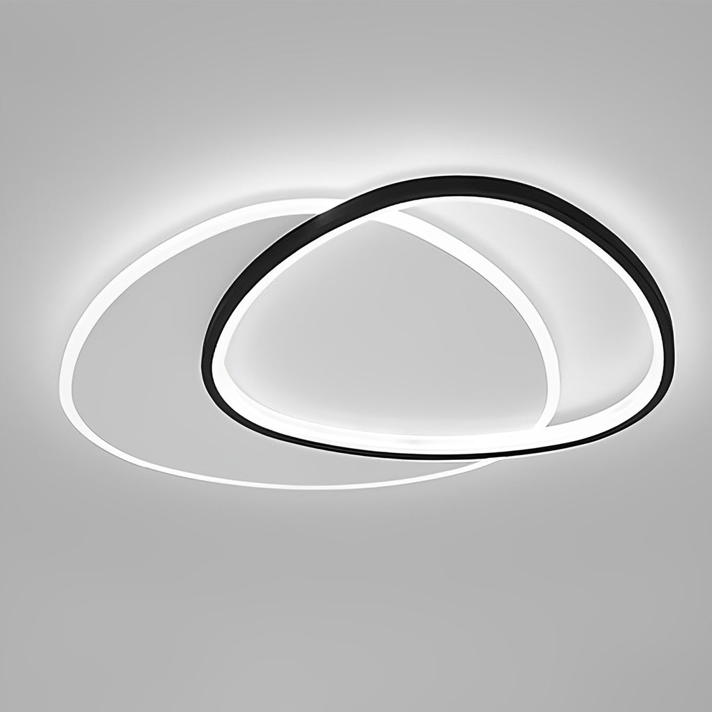 Modern Minimalist Round LED Ceiling Light Fixture for Bedroom and Living Room in Black and White