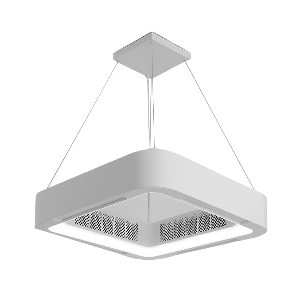 Low Profile Bladeless Ceiling Fan with Dimmable LED Light and Quiet Inverter Motor