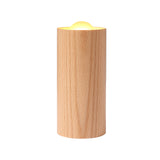Ambient Wood Cylinder LED Table Lamp with Air Control Sensor Rechargeable Candlelight Accent