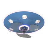Low Profile Flush Mount Ceiling Fan with Round Acrylic Light and 3 Color Dimming