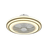 20 Inch Modern Bladeless Ceiling Fan with LED Light Quiet Flush Mount Enclosed Fan for Low Ceilings