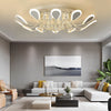 Modern Flower Petal Dimmable LED Crystal Flush Mount Ceiling Lamp