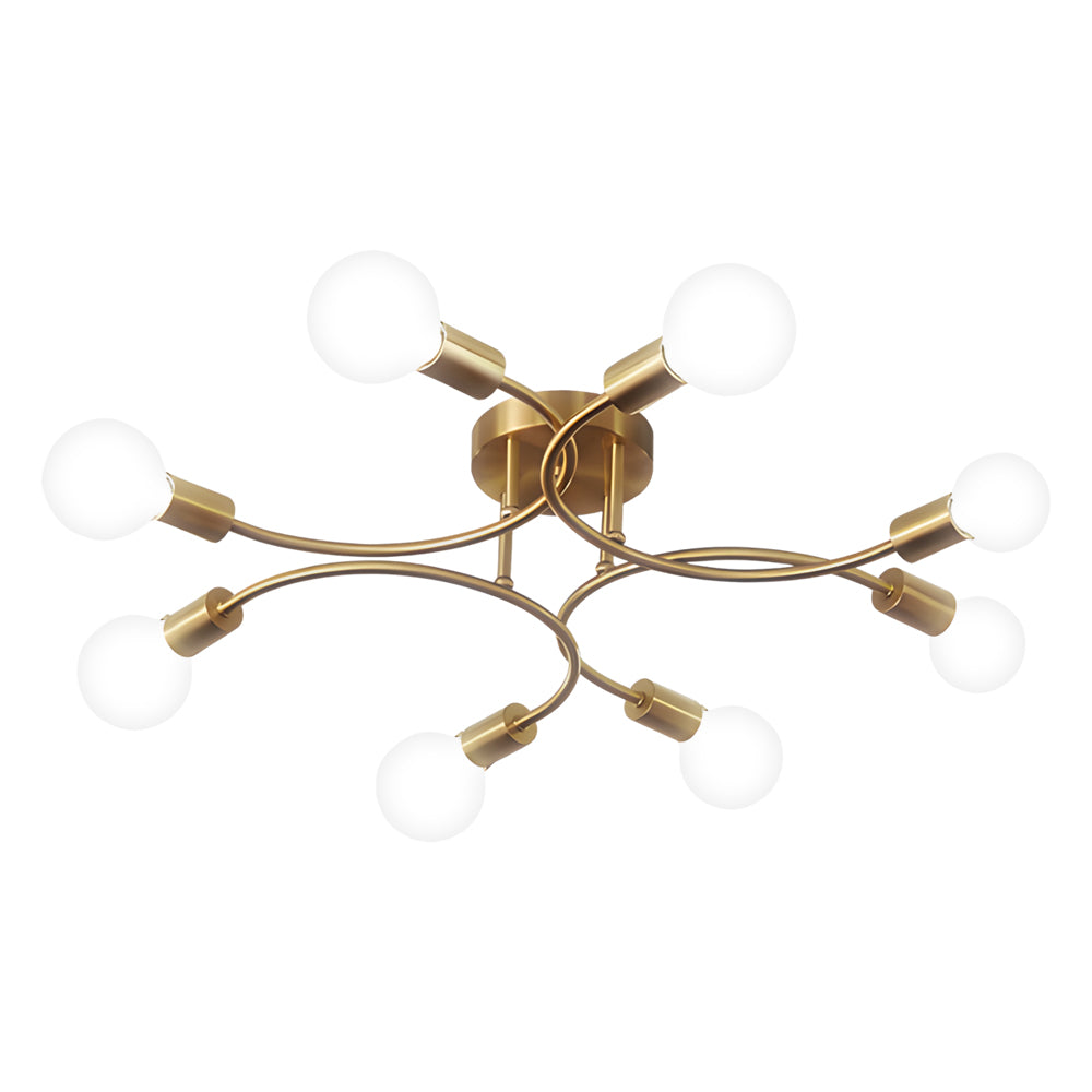 Modern Gold Chandelier with White Spherical Glass Shades for Living Room and Bedroom