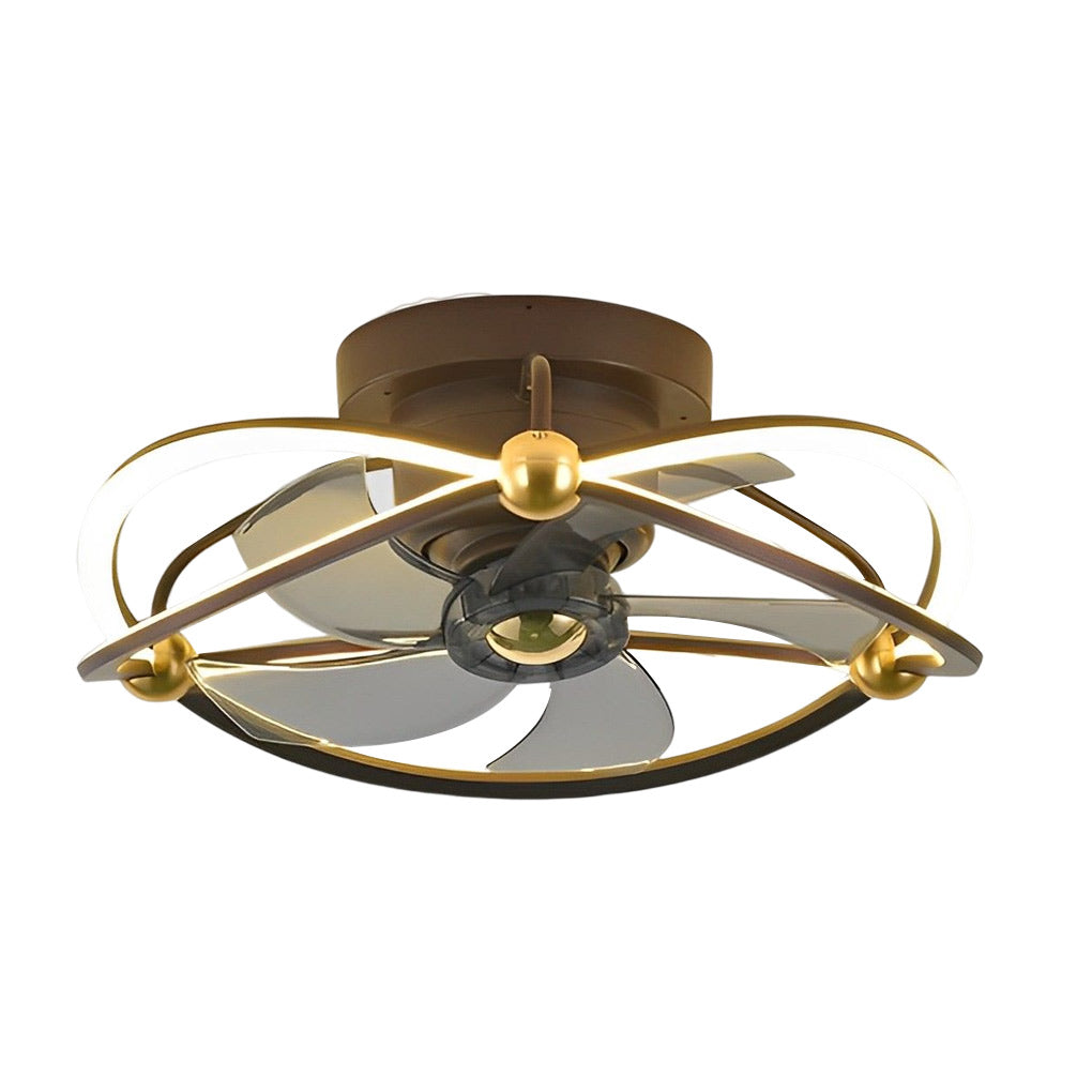 Modern Bladeless Ceiling Fan with Dimmable LED Light and Remote Control for Low Ceilings