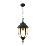 European Style Outdoor Aluminum Pendant Light Waterproof Glass Hanging Chandelier for Garden Porch