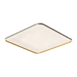 Modern Geometric Dimmable LED Flush Mount Ceiling Light in Brushed Gray Aluminum