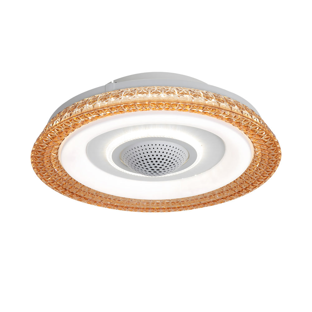 Modern 20 Inch Bladeless Smart Ceiling Fan with Dimmable LED Light and Remote Control