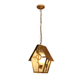 Bronze Outdoor Chandelier Waterproof Glass Pendant Light for Cabin Porch and Garden Illumination