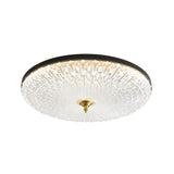 Modern Round Sparkle Glass LED Ceiling Light with Copper Frame and Adjustable Color Temperature