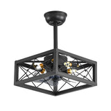 Retro Bladeless Ceiling Fan with 3 Color Dimmable LED Light and Remote Control