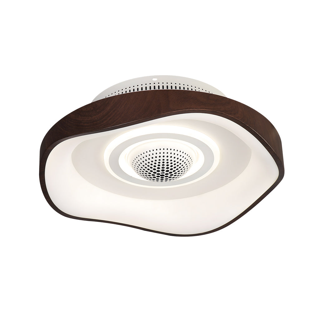 20 Inch Low Profile Flush Mount Bladeless Ceiling Fan with Dimmable LED Light and Remote