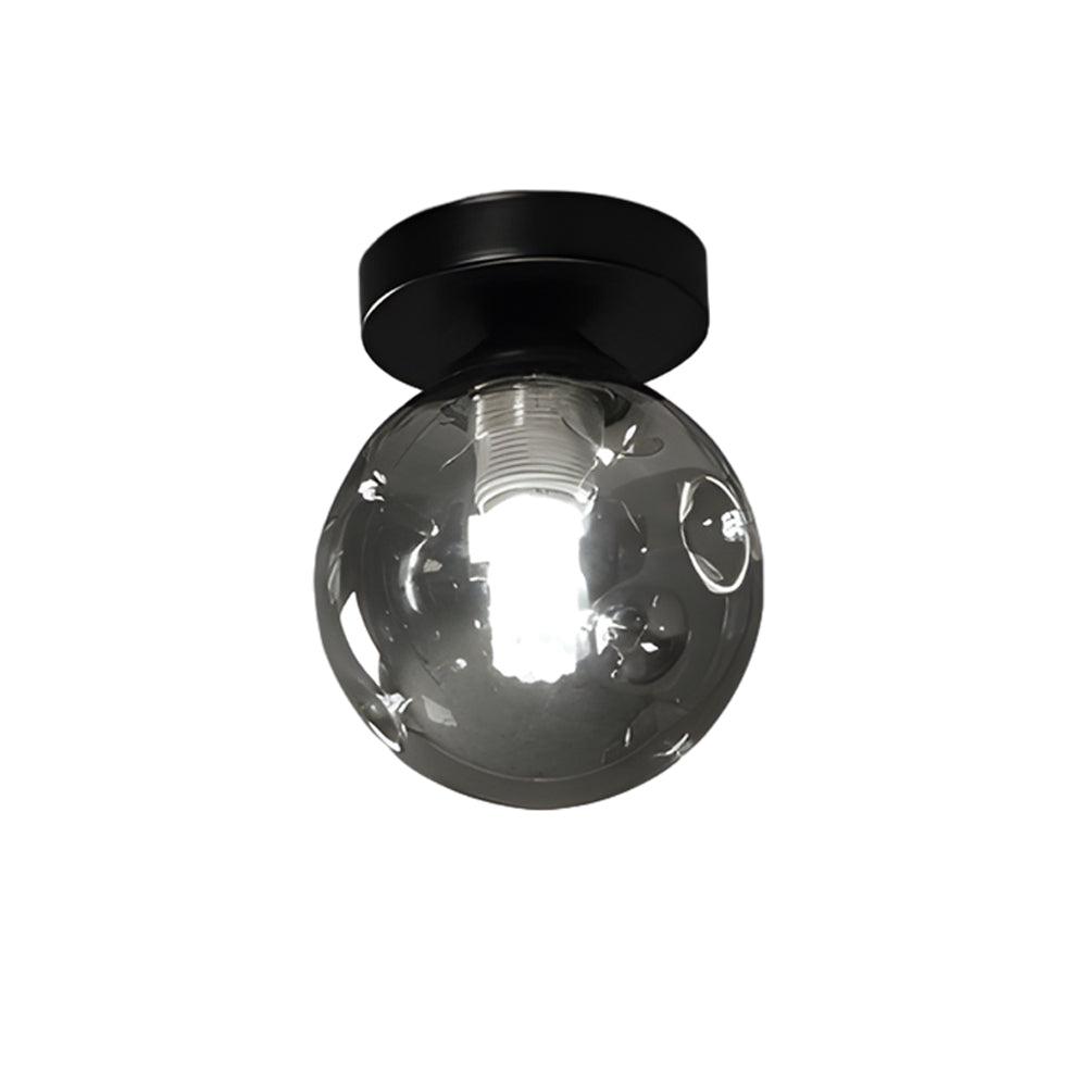 Modern Nordic Amber Glass Semi Flush Mount Ceiling Light for Corridor and Hallway