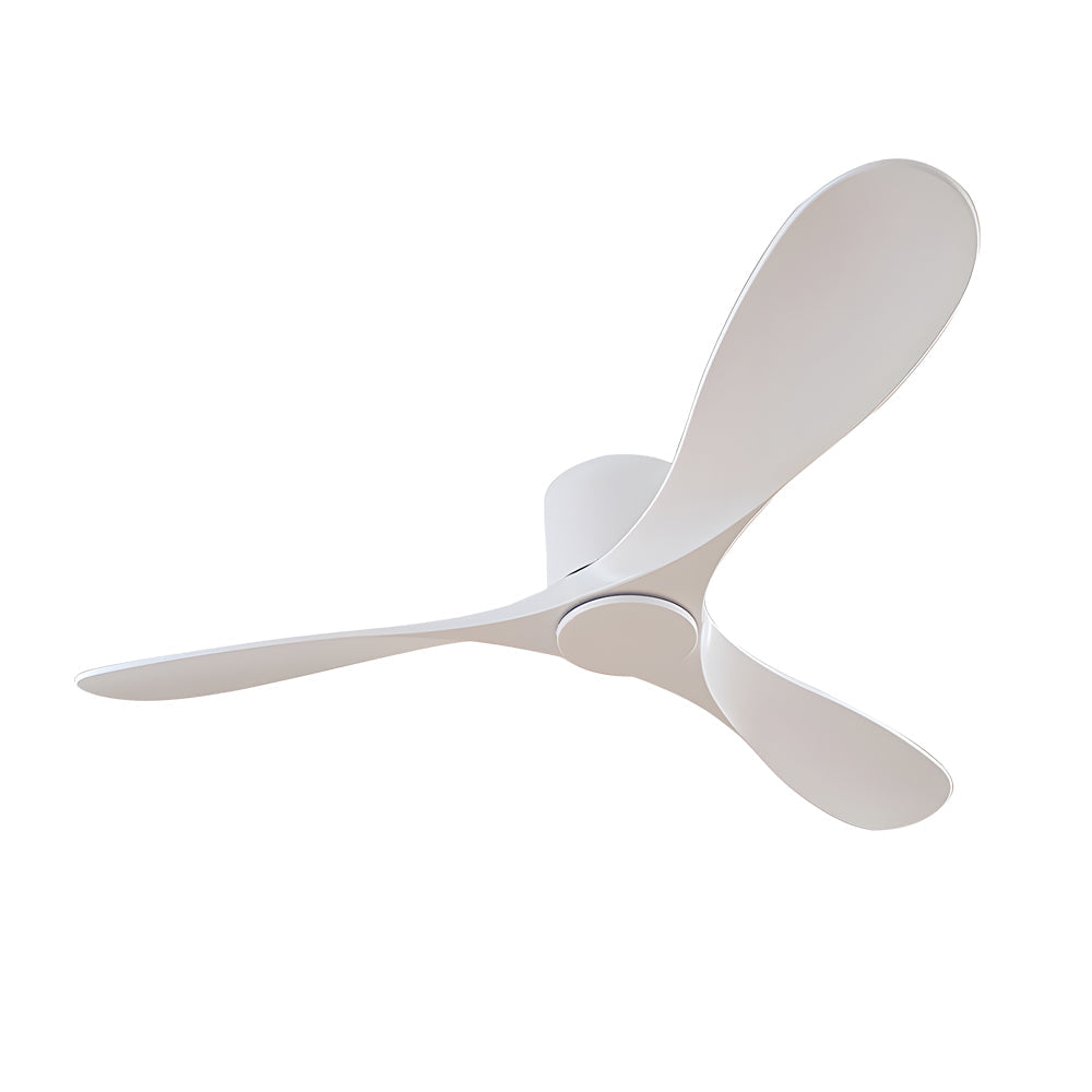 52 Inch Modern White 3 Blade Low Profile Ceiling Fan Flush Mount Indoor Fan Without Light
