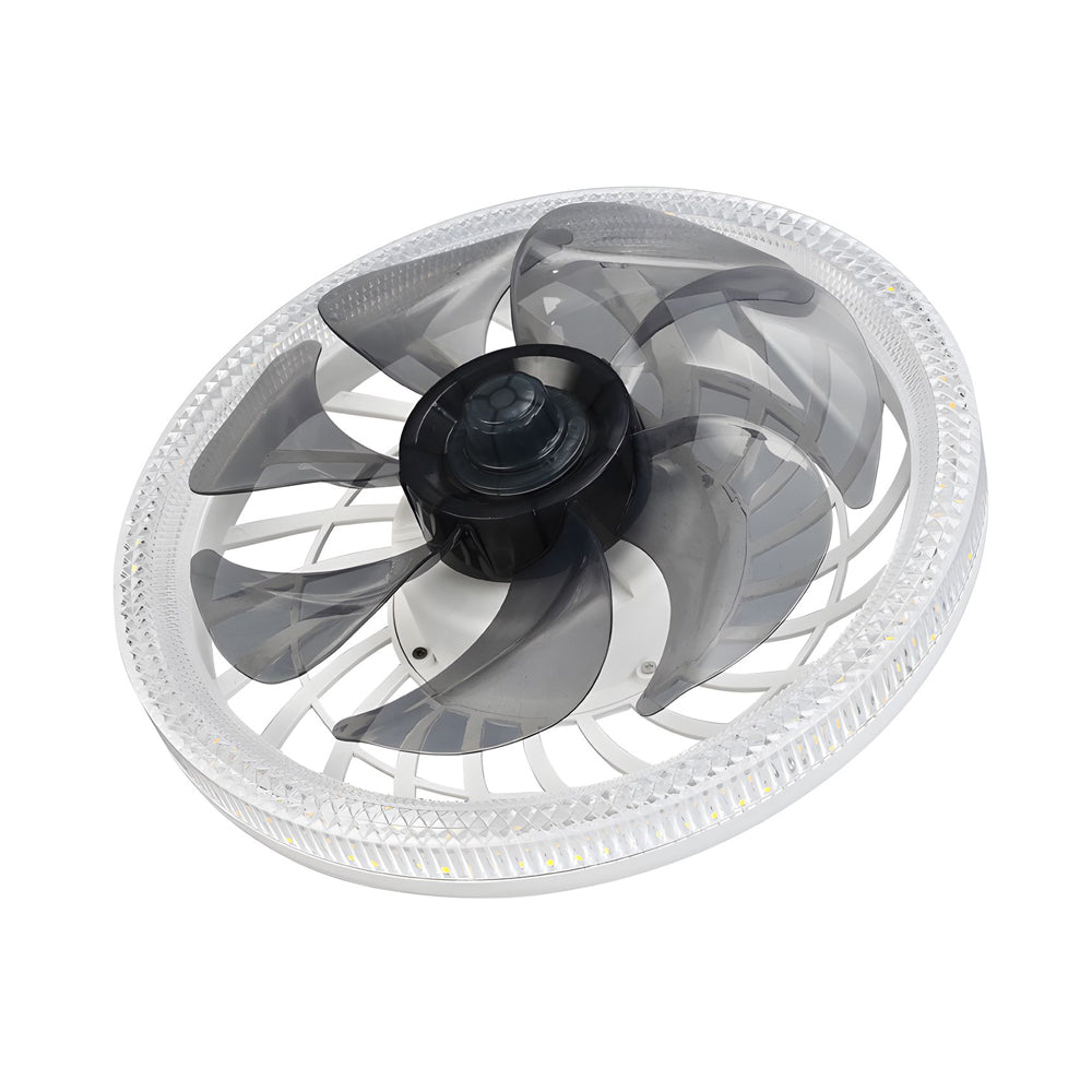 Modern 12.2 Inch Low Profile LED Ceiling Fan with 7 Blades and Remote Control