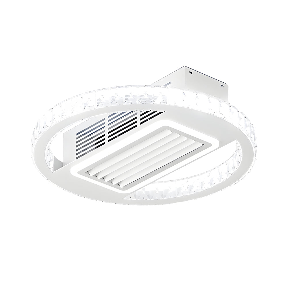 Nordic 19.7 Inch Low Profile Bladeless Ceiling Fan with Dimmable LED Light and 6 Speed Remote Control