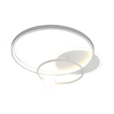 Modern Dimmable Geometric Circles LED Flush Mount Ceiling Light Fixture for Living Room Bedroom