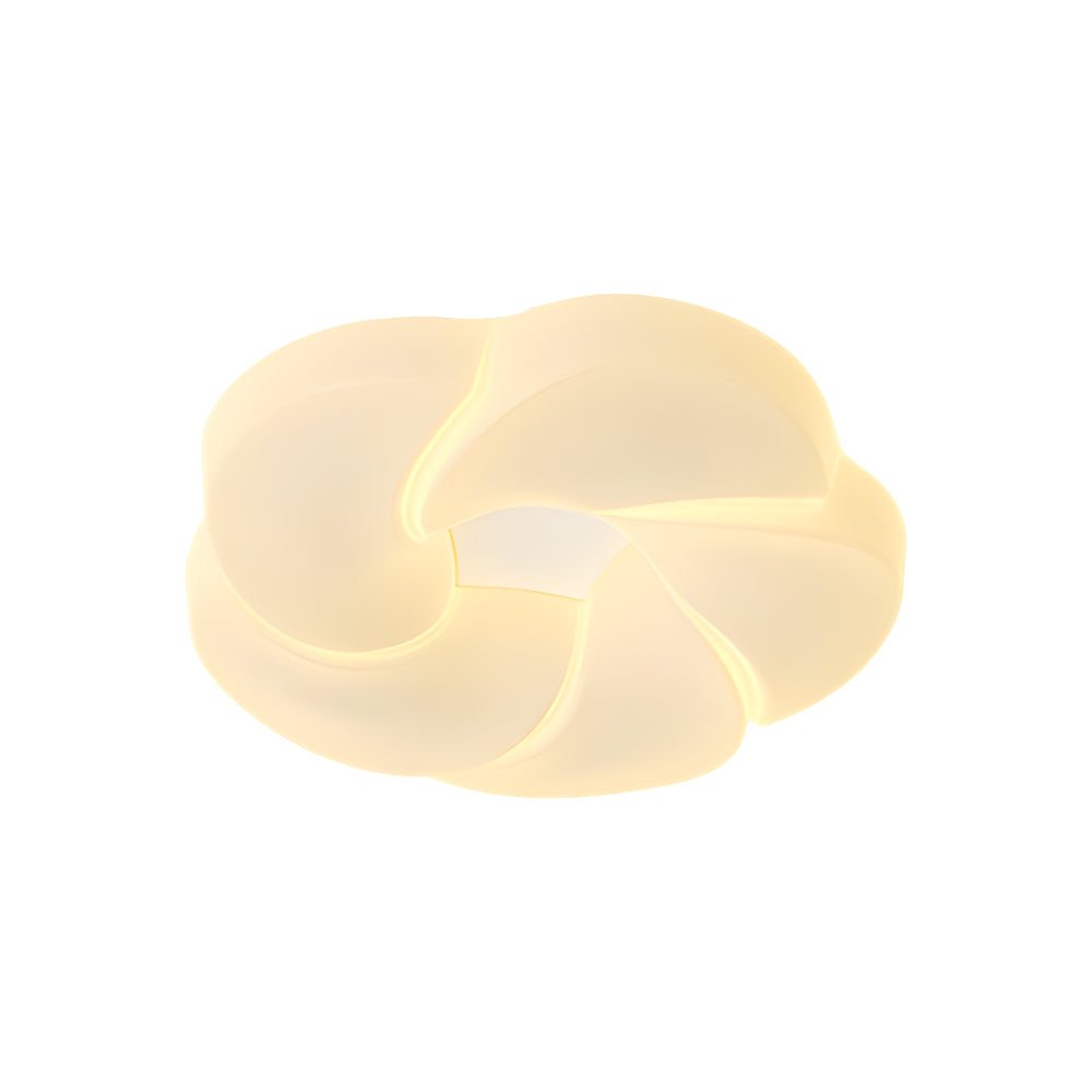 Modern Milky White Rose Flower LED Ceiling Light with Three Step Dimming for Bedrooms
