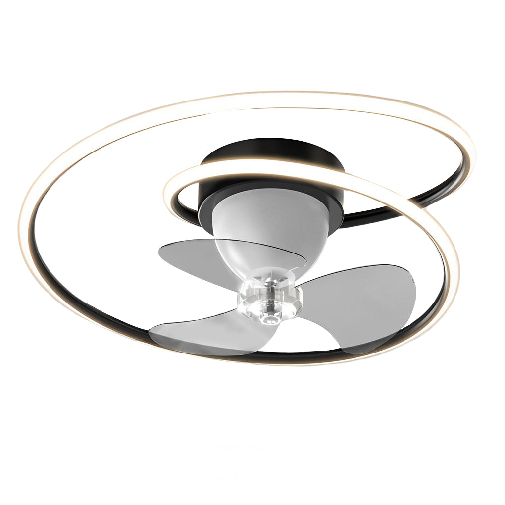 20 Inch Modern LED Ceiling Fan with 360 Degree Rotation Smart Dimmable Light for Bedroom