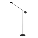 Modern Black LED Floor Lamp with Adjustable Arm and Slim Minimalist Design for Reading