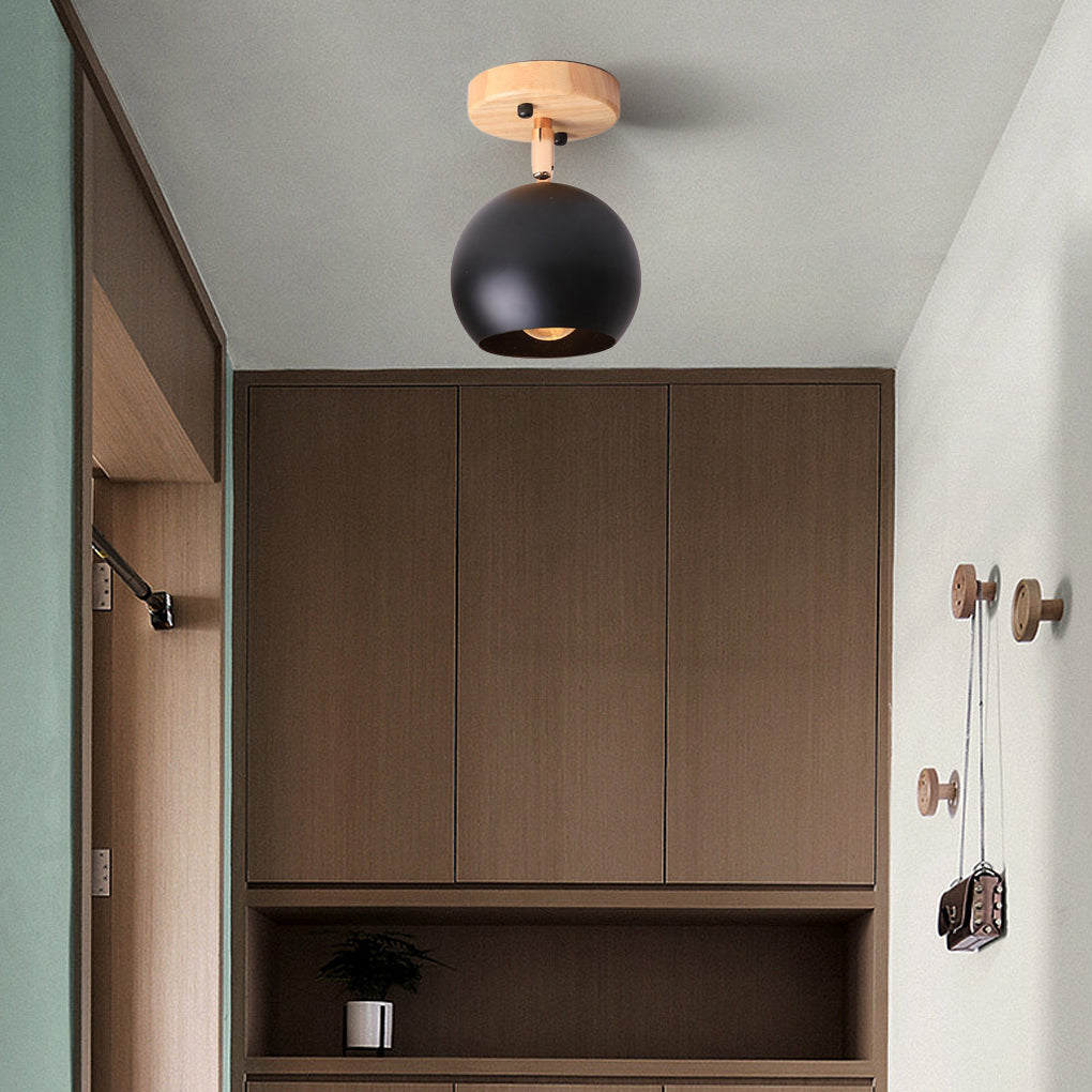 Modern Semicircular Metal LED Pendant Light Adjustable Rustic Hanging Ceiling Lamp for Entryway