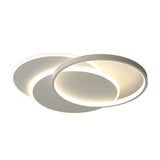 Modern Three Ring White Acrylic LED Flush Mount Ceiling Fixture for Bedroom and Kitchen