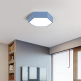 Modern Geometric LED Ceiling Light Fixture with Wireless Control Flush Mount Acrylic Lamp