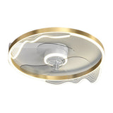 Round Bladeless Ceiling Fan with Dimmable LED Light 6 Speeds Silent Low Profile Flush Mount Fan