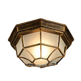 European Style Outdoor LED Flush Mount Ceiling Light Waterproof Aluminum Porch Lamp