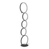 Contemporary 5 Ring LED Stacked Floor Standing Lamp with Dimmable Touch Control for Modern Interiors