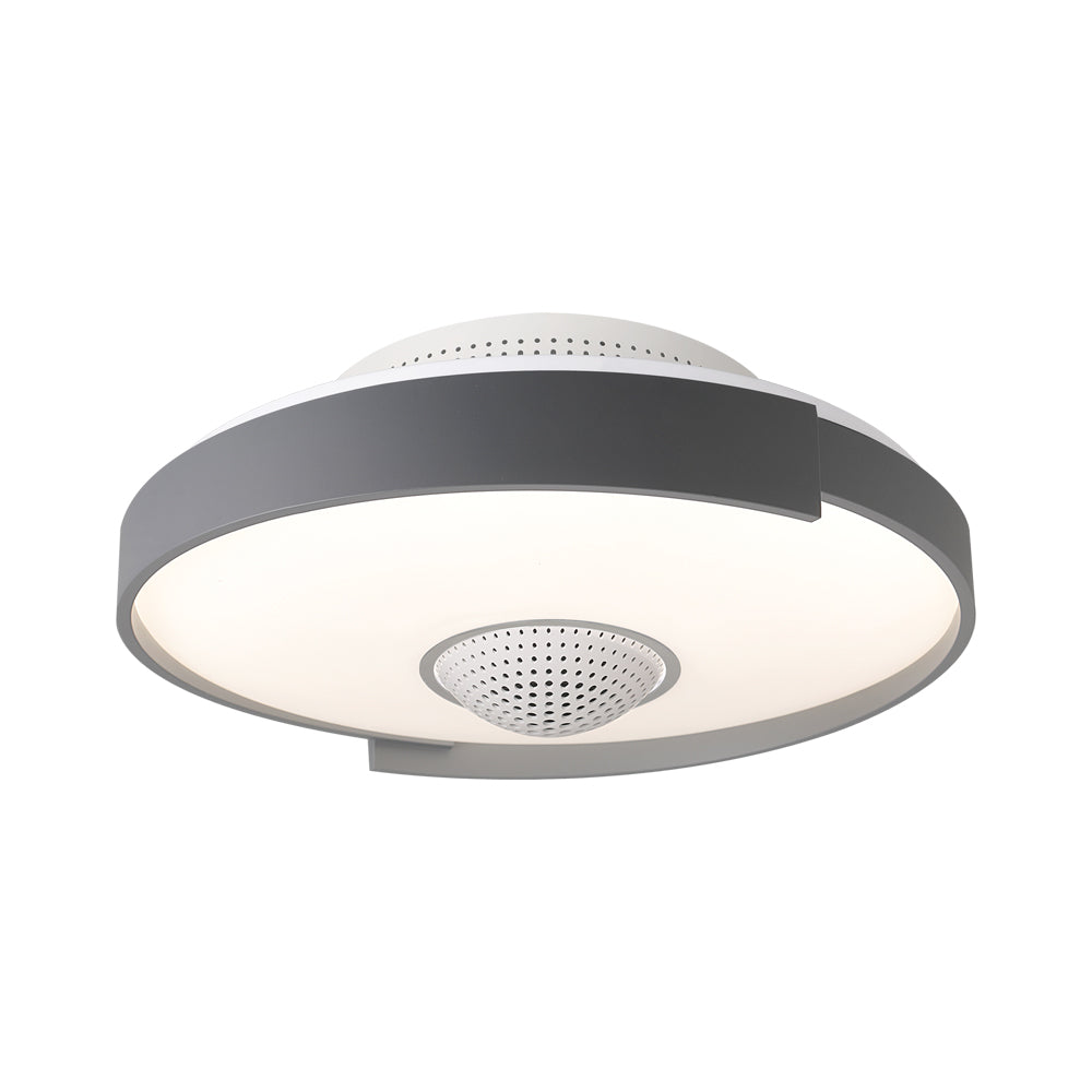 Modern Round Bladeless Ceiling Fan with Integrated Dimmable LED Light and 6 Speed Motor