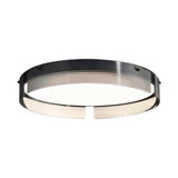 Modern Round Black Stripe Glass LED Flush Mount Ceiling Light 16.5 and 20.5 Inch Copper Fixture