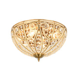 Antique Bronze Roman Style Crystal Bowl Flush Mount Ceiling Light for Elegant Home Decor