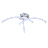 Modern Geometric 3 Line LED Ceiling Light White Flush Mount Chandelier for Bedroom and Living Room