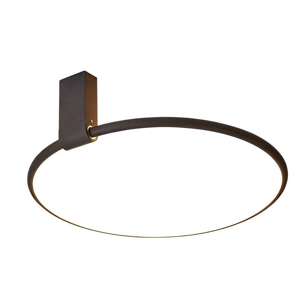Modern Black Round Adjustable LED Ceiling Light with 3 Step Color Dimming for Bedroom