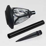 2 Pack Outdoor Solar Garden Pathway Lights Waterproof Glass LED Landscape Stake Lamps Black