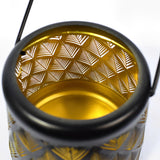 2 Pack Outdoor Solar Lanterns Retro Iron Hollow Projection Garden Lights with Decorative Handle