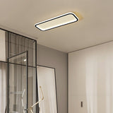 Modern Rectangular Black Flush Mount Ceiling Light 20 or 30 Inch Ultra Thin Aluminum Fixture
