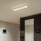Modern Rectangular Black Flush Mount Ceiling Light 20 or 30 Inch Ultra Thin Aluminum Fixture