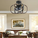 Retro Bladeless Ceiling Fan with 3 Color Dimmable LED Light and Remote Control