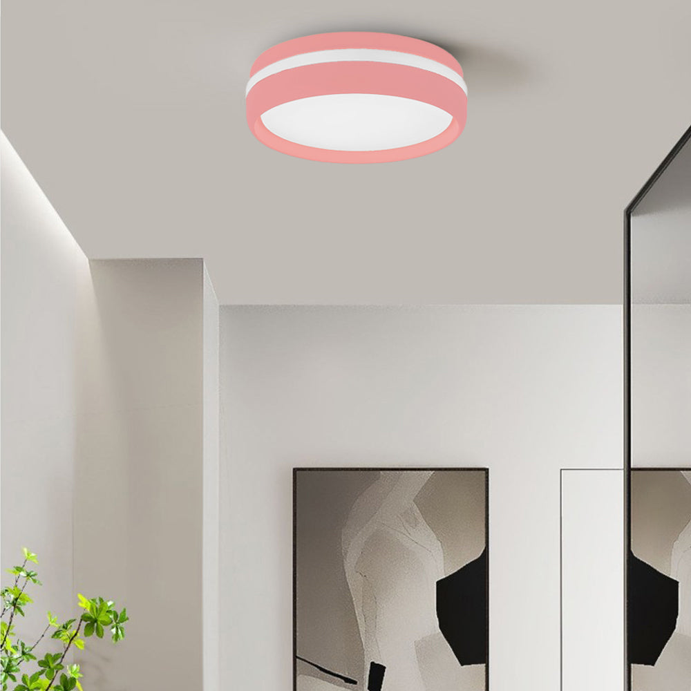 Modern Round LED Flush Mount Ceiling Light with Acrylic Shade for Bedroom Hallway and Living Room