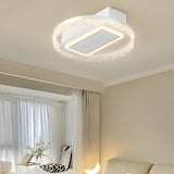 Nordic 19.7 Inch Low Profile Bladeless Ceiling Fan with Dimmable LED Light and 6 Speed Remote Control